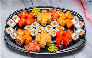 A delicious platter of Sushi and Sashimi